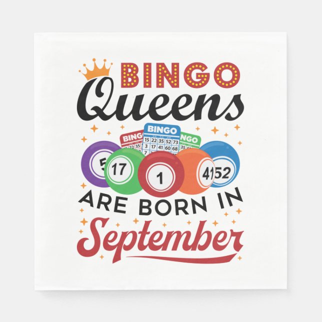 Guardanapo De Papel Bingo Queens São Nasceres em setembro (Frente)