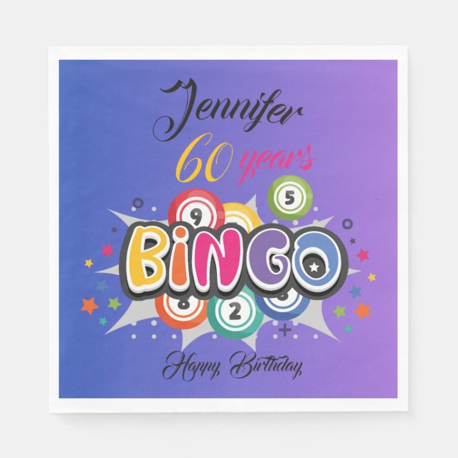 Guardanapo De Papel BINGO themed birthday party  (Frente)