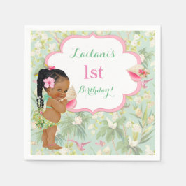 Guardanapo De Papel Biquíni de Menina Tropical Luau Havaiano Tranças