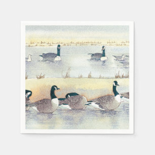 Guardanapo De Papel Bird Geese Watercolor Country Russ Paper Napkins