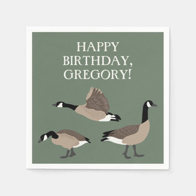 Guardanapo De Papel Bird Lovers Canada Geese Ilustração Personalizada (Frente)