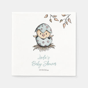 Guardanapo De Papel Bird Watercolor Gênero Chá de fraldas neutro