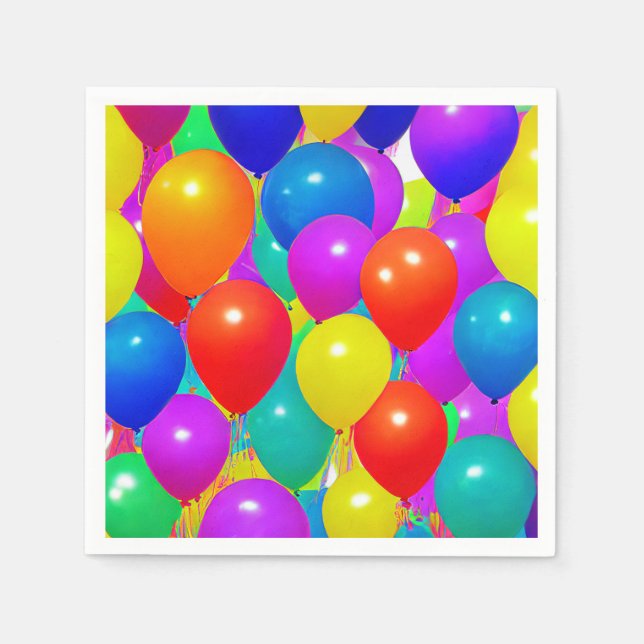 Guardanapo De Papel Birthday Balloon Napkins (Frente)