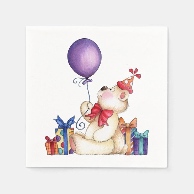 Guardanapo De Papel Birthday Bear (Frente)
