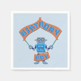 Guardanapo De Papel Birthday Boy Robot