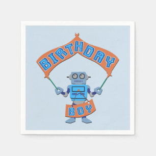 Guardanapo De Papel Birthday Boy Robot