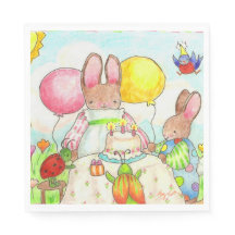 Birthday Bunny Paper Napkins