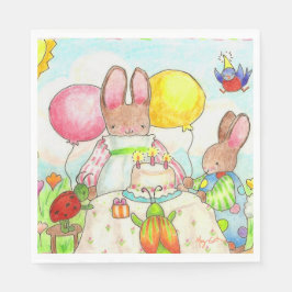 Guardanapo De Papel Birthday Bunny Paper Napkins