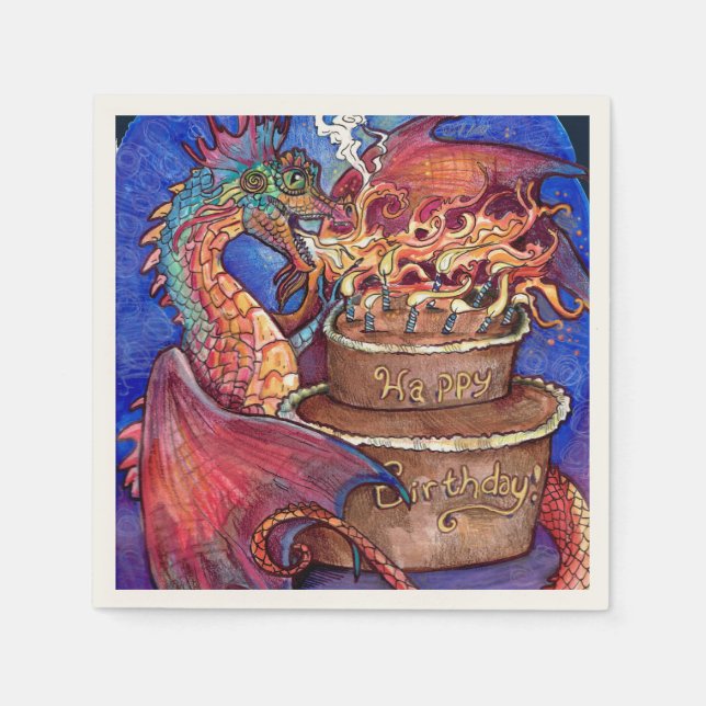 Guardanapo De Papel Birthday Cake Dragon (Frente)