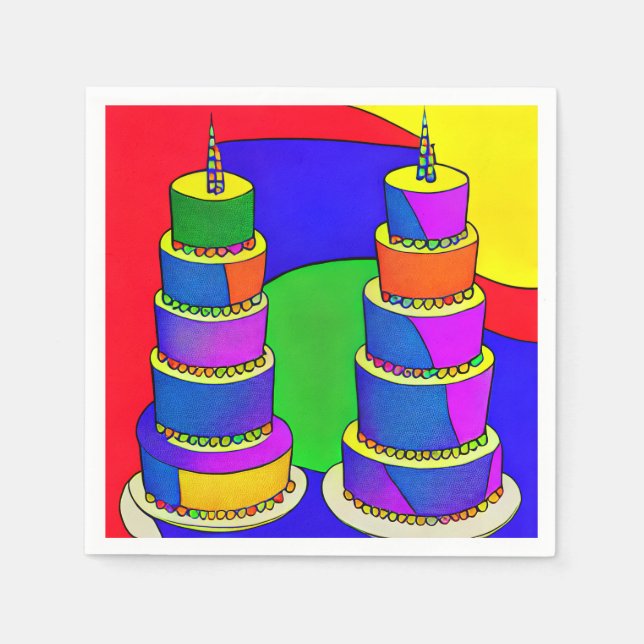 Guardanapo De Papel Birthday Cake Napkins (Frente)