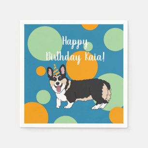 Guardanapo De Papel Birthday Corgi
