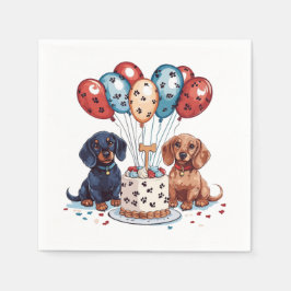 Guardanapo De Papel Birthday Dachshund Dogs
