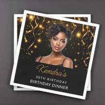 Birthday Dinner Gold and Black Photo Instagram 