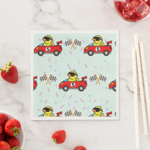 Guardanapo De Papel Birthday Dinosaur, corrida de carros vermelho, gar