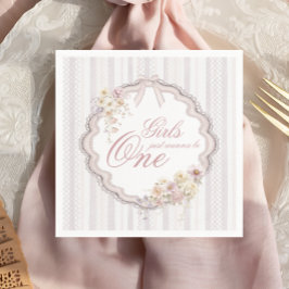 Guardanapo De Papel Birthday Floral Wildflower Gils Just Wanna be ONE