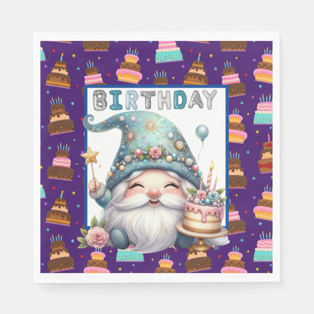 Guardanapo De Papel Birthday Gnome (Frente)