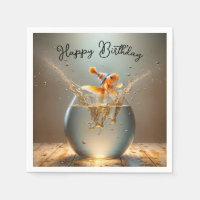 Birthday Goldfish Pulando do Fishbowl