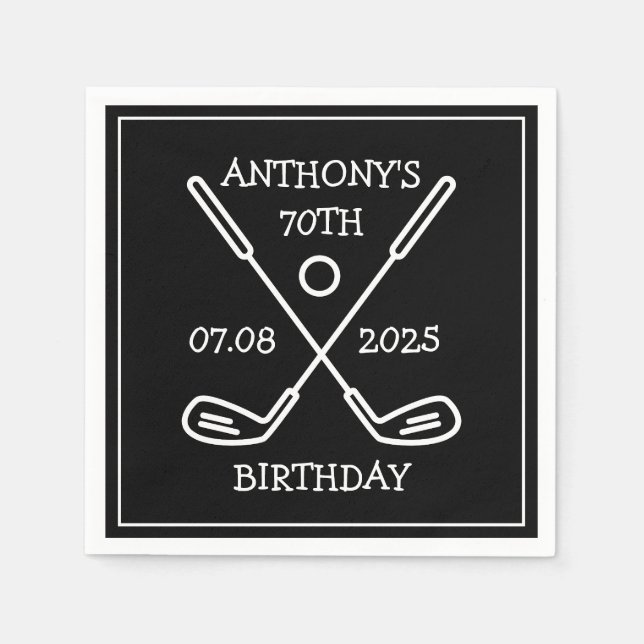 Guardanapo De Papel Birthday Golfer Engraçado 70 feliz Pai Par (Frente)