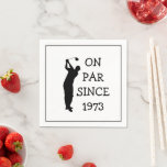 Guardanapo De Papel Birthday Golfer Funny 50th feliz Pai Par<br><div class="desc">Ao mesmo tempo desde 1973,  guardanapos de papel. 50º aniversário. Perfeito para pai,  irmão,  filho,  padrasto. Ideia de presente de golfe. Personalize com um ano.</div>