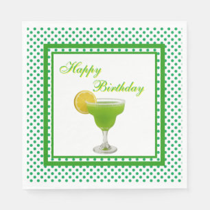 Guardanapo De Papel Birthday Green Margarita
