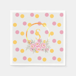 Guardanapo De Papel Birthday Paper Napkins Pink Watercolor Polka Dot 