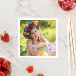 Guardanapo De Papel Birthday Personalized Photo Text Design Cocktail 