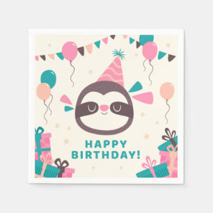 Guardanapo De Papel Birthday Sloth
