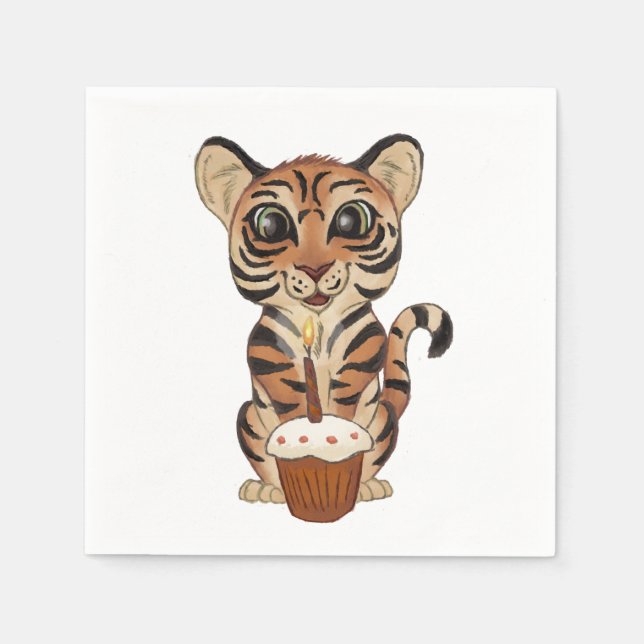 Guardanapo De Papel Birthday Tiger (Frente)