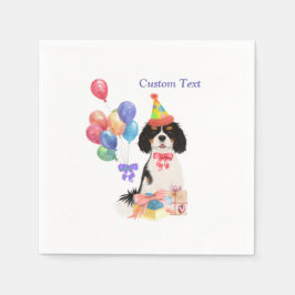 Guardanapo De Papel Birthday Tri Cavalier King Charles Spaniel