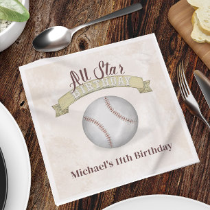 Guardanapo De Papel Birthday Vintage Whimy Baseball All Star Party