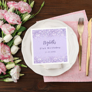 Guardanapo De Papel Birthday violet confetti elegante