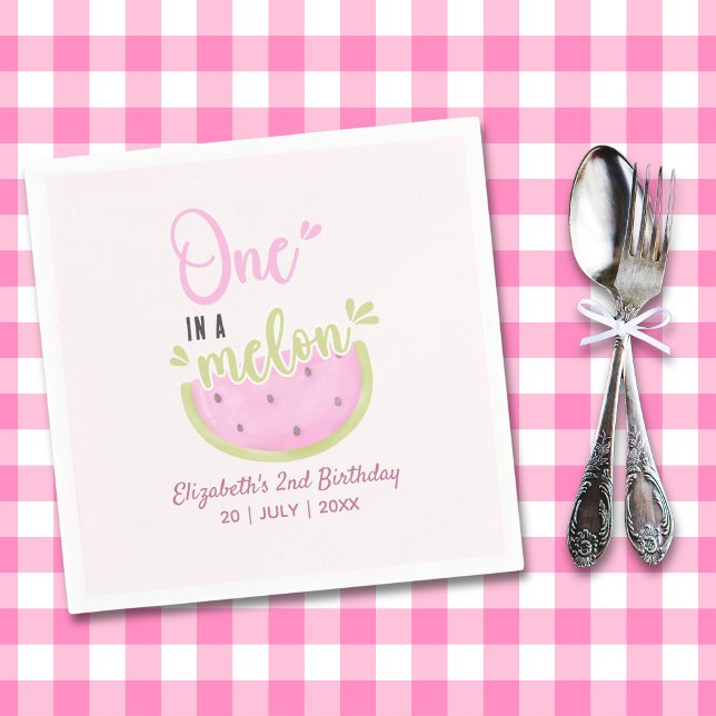 Guardanapo De Papel Birthday watermelon Girl one in a melon (Criador carregado)