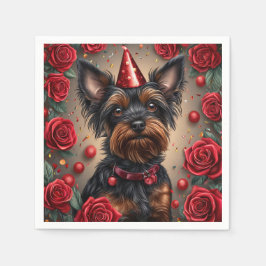 Guardanapo De Papel Birthday Yorkshire Terrier Partido Vestido