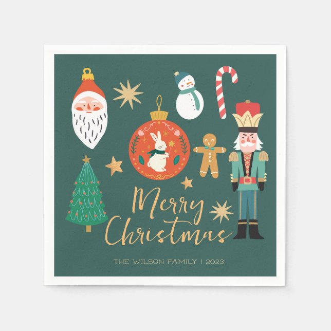 Guardanapo De Papel Biscoito do Papai Noel da Festa de Natal (Frente)