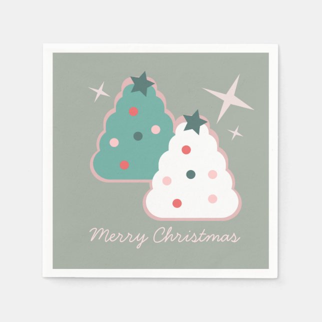 Guardanapo De Papel Biscoitos de Açúcar Retro Natal (Frente)