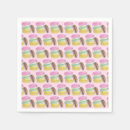 Guardanapo De Papel Biscoitos de Massa Folhada Francesa Macarons Padar