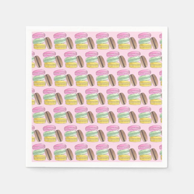 Guardanapo De Papel Biscoitos de Massa Folhada Francesa Macarons Padar (Frente)
