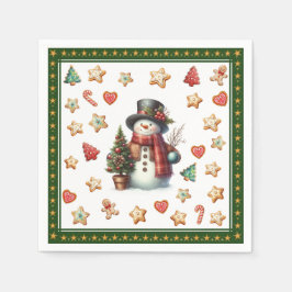 Guardanapo De Papel Biscoitos de Natal Homemem de Neve de Coquetel de 