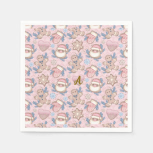 Guardanapo De Papel Biscoitos de Natal rosa personalizados
