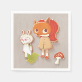 Guardanapo De Papel Biscoitos decorados com animais de madeira