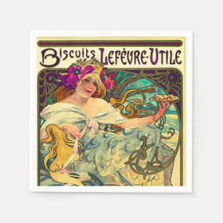 Guardanapo De Papel Biscoitos Lefevre-Utile por Alphonse Mucha (1896)