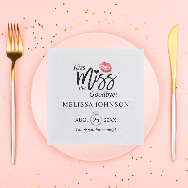 Guardanapo De Papel Biss Miss Goodbye Chá de panela Ring Bachelorette (Criador carregado)