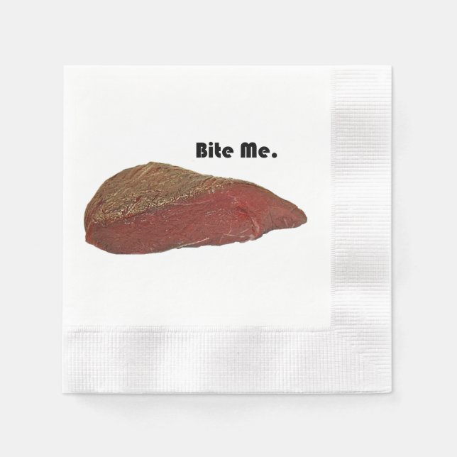 Guardanapo De Papel Bite-Me Engraçada Piada de carne de bife (Frente)