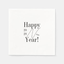 Guardanapo De Papel Black and White New Year's Eve Party