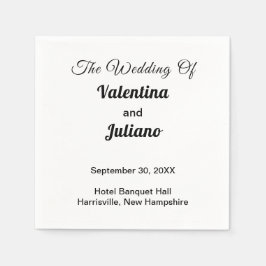 Guardanapo De Papel Black and White Typography Wedding Paper Napkins