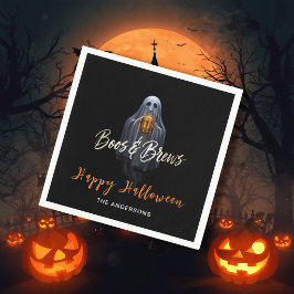 Guardanapo De Papel Black Boos & Brews Fantasma Halloween