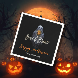 Guardanapo De Papel Black Boos & Brews Fantasma Halloween