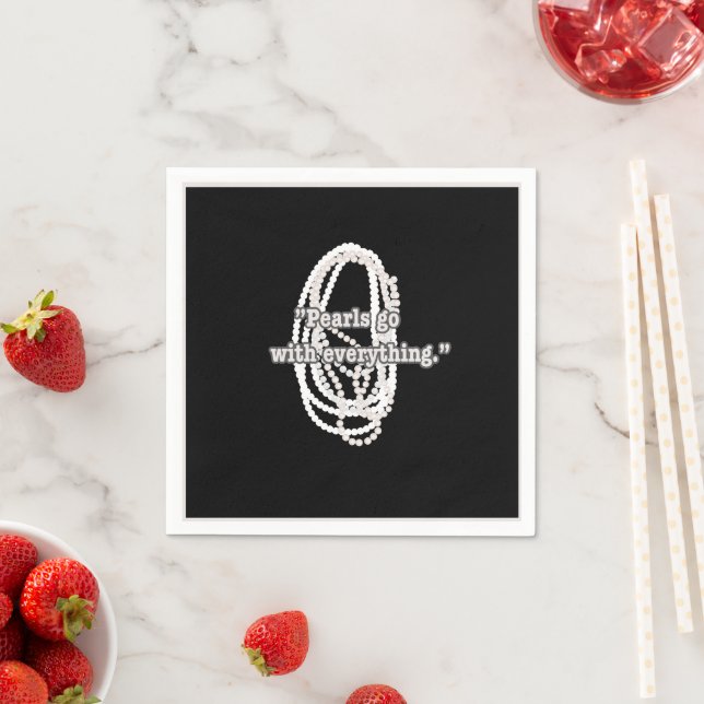 Guardanapo De Papel Black Bougie Bling String of Pearls Paris (Insitu)