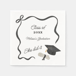 Guardanapo De Papel Black Bow Graduation