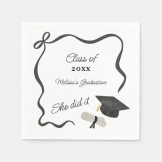Guardanapo De Papel Black Bow Graduation